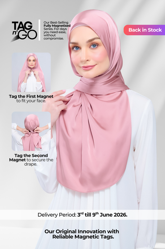 Instant Tag n' Go Shawl | Satin Silk in Dusty Pink