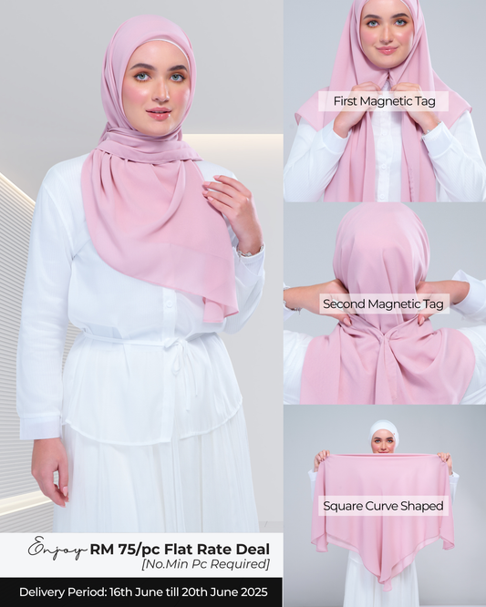 Instant Square Tag & Go l Cotton Voile in Dusty Pink