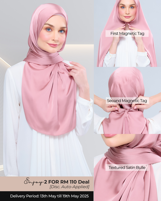 Instant Tag n' Go Shawl | Satin Bulle in Dusty Pink