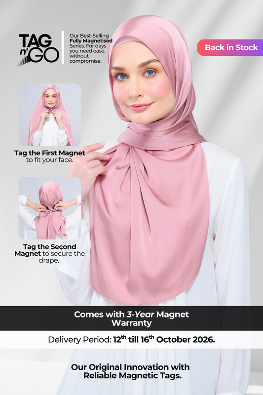 Instant Tag n' Go Shawl | Satin Silk in Dusty Pink
