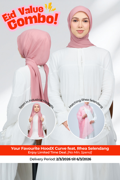 HX Curve x Rhea Selendang in Dusty Pink