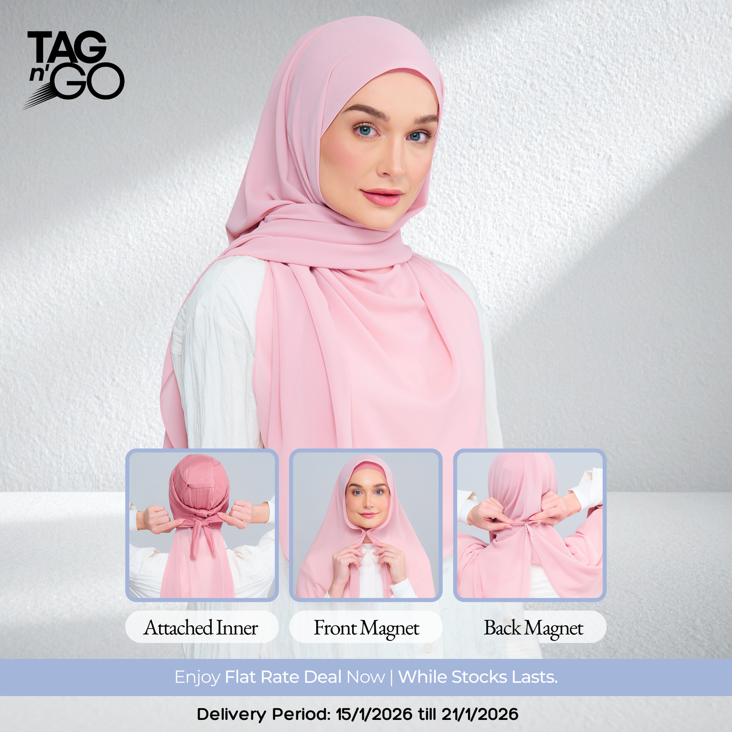 3IN1 Instant Faith Tag n' Go in Dusty Pink