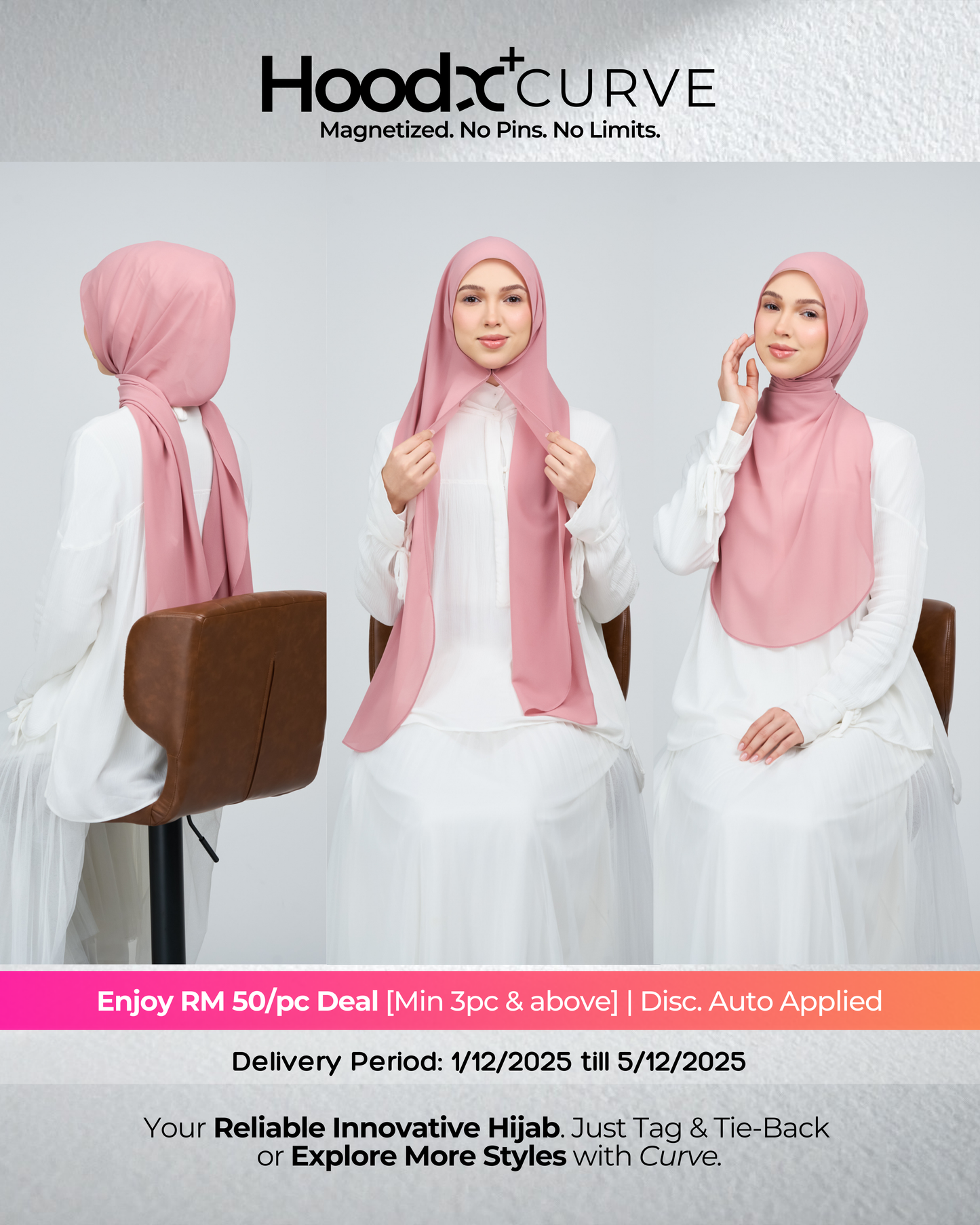 HoodX⁺Plus Curve in Dusty Pink