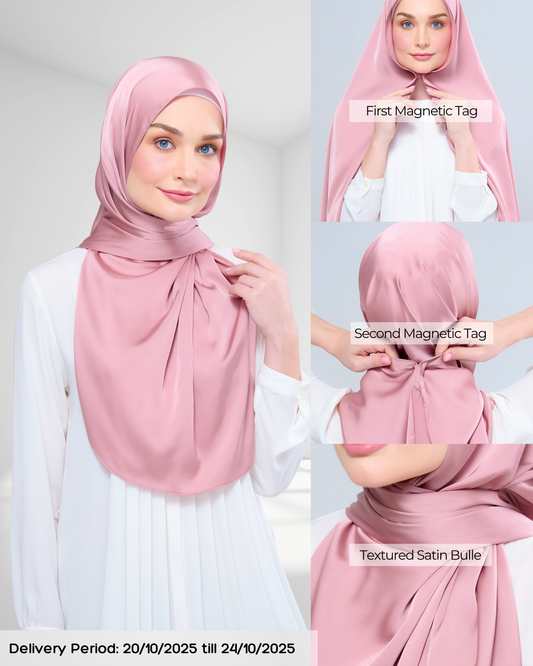 Instant Tag n' Go Shawl | Satin Bulle in Dusty Pink