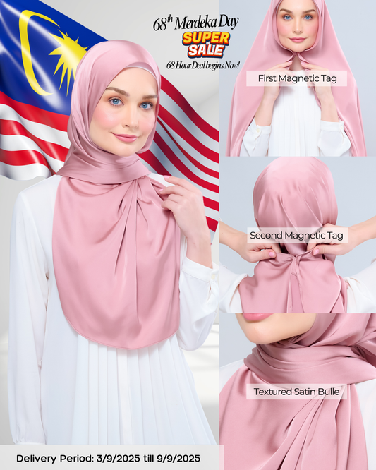 Instant Tag n' Go Shawl | Satin Bulle in Dusty Pink