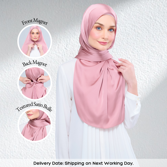 Instant Tag n' Go Shawl | Satin Bulle in Dusty Pink