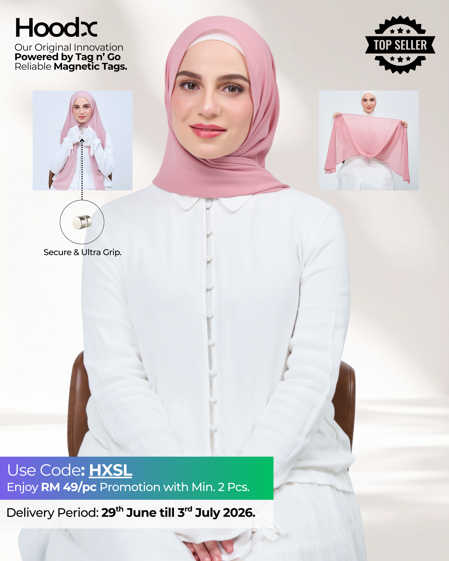 HoodX in Dusty Pink