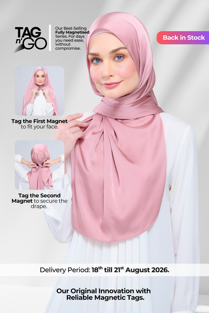 Instant Tag n' Go Shawl | Satin Silk in Dusty Pink