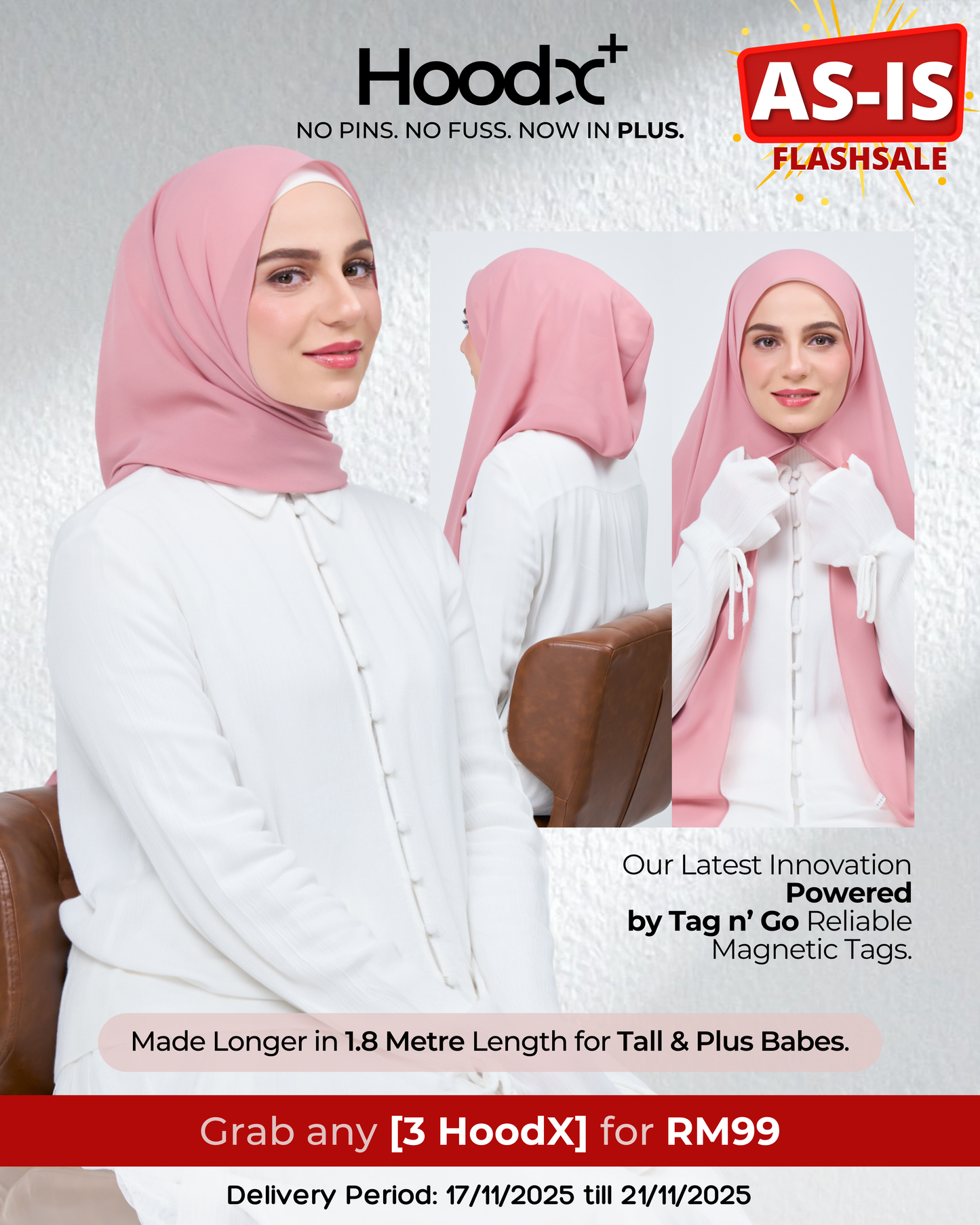 [As-Is] HoodX⁺Plus in Dusty Pink