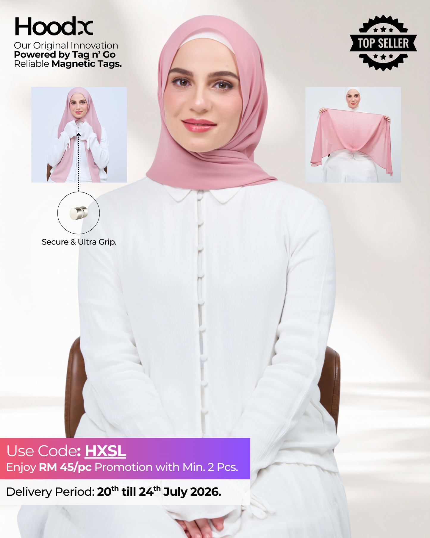 HoodX in Dusty Pink