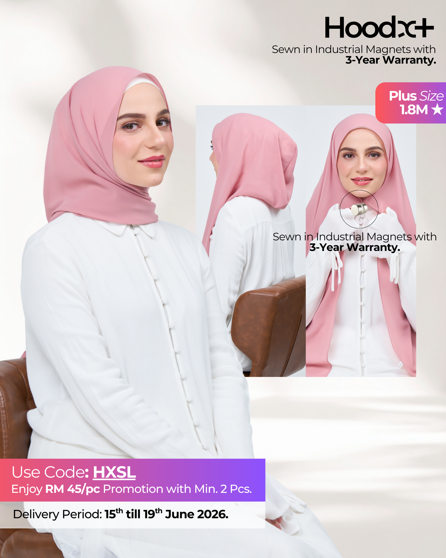 HoodX⁺Plus in Dusty Pink