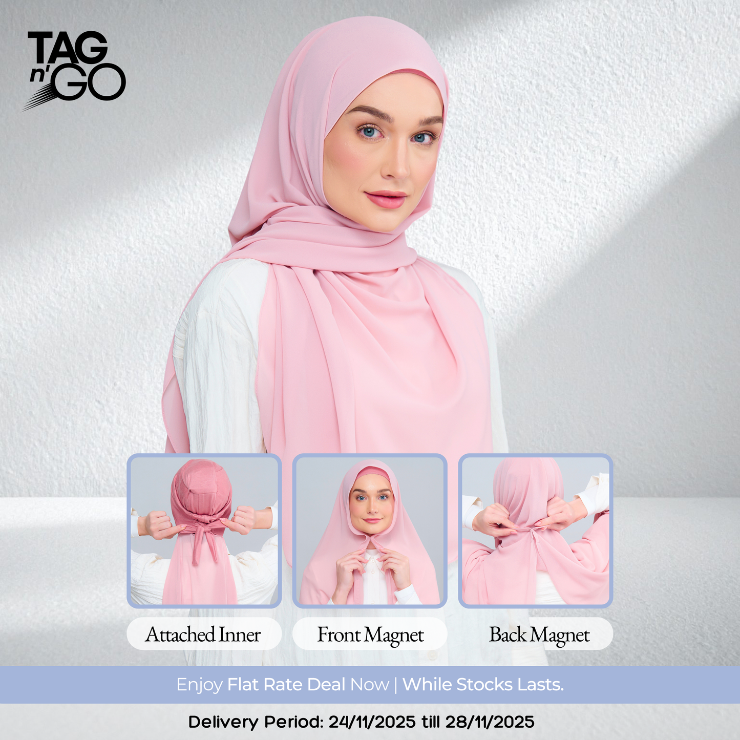 3IN1 Instant Faith Tag n' Go in Dusty Pink