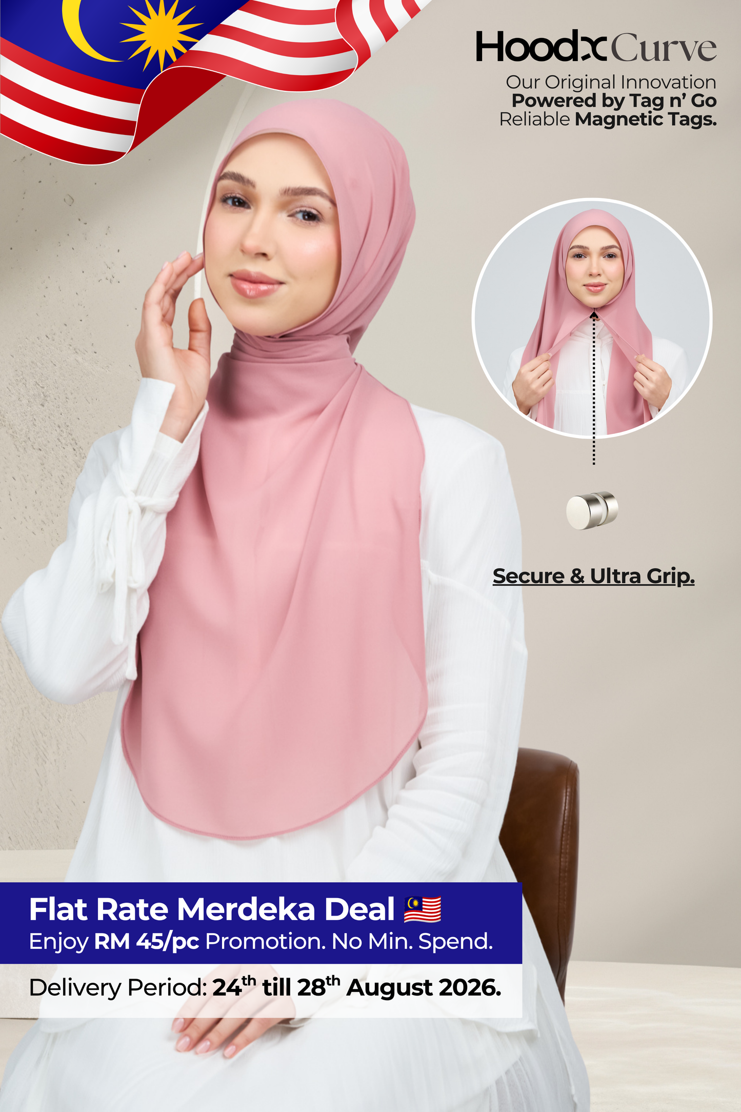 HoodX Curve in Dusty Pink