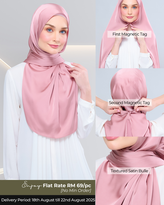 Instant Tag n' Go Shawl | Satin Bulle in Dusty Pink