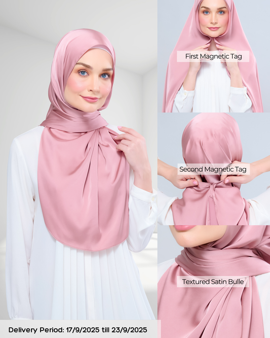 Instant Tag n' Go Shawl | Satin Bulle in Dusty Pink