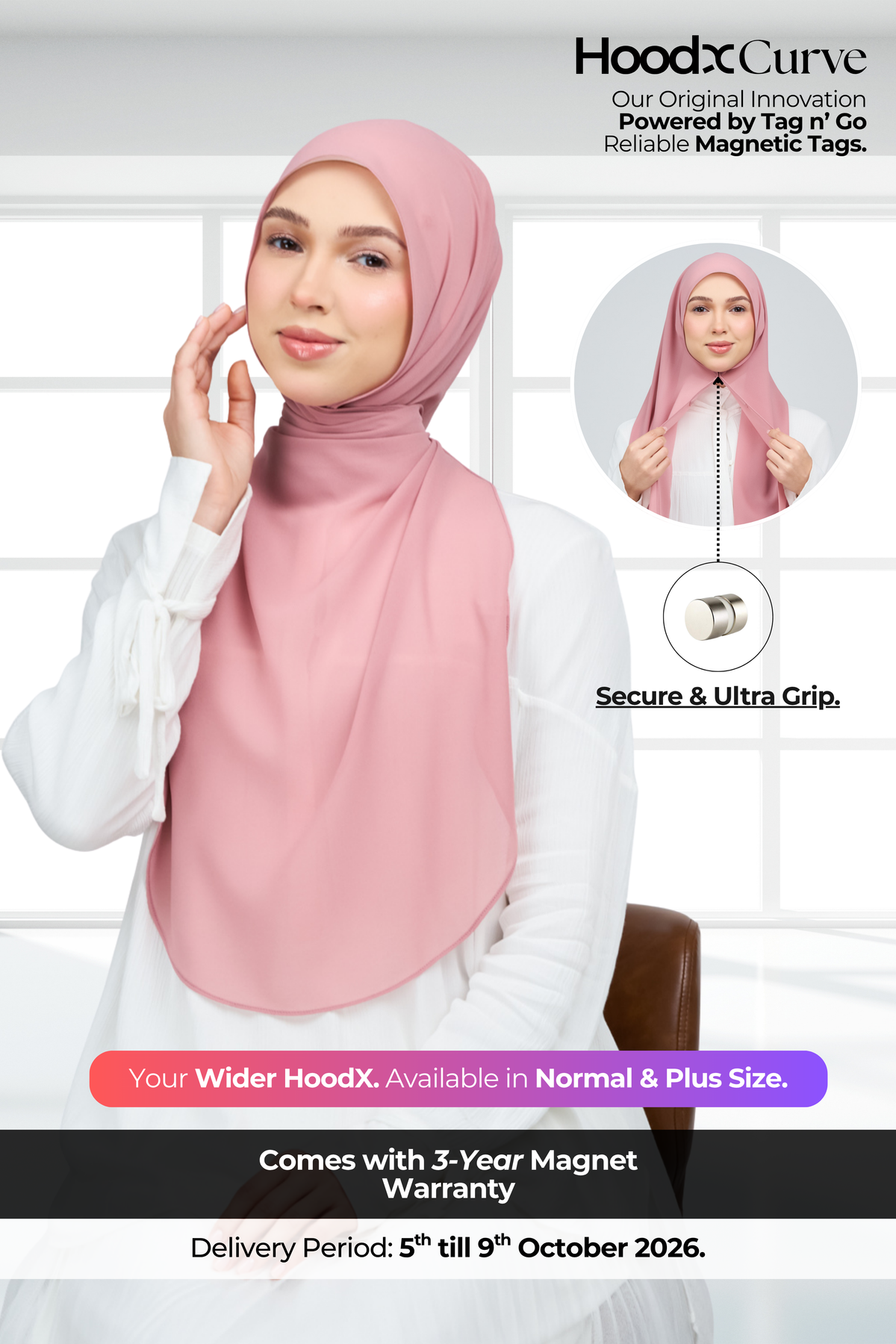 HoodX Curve in Dusty Pink
