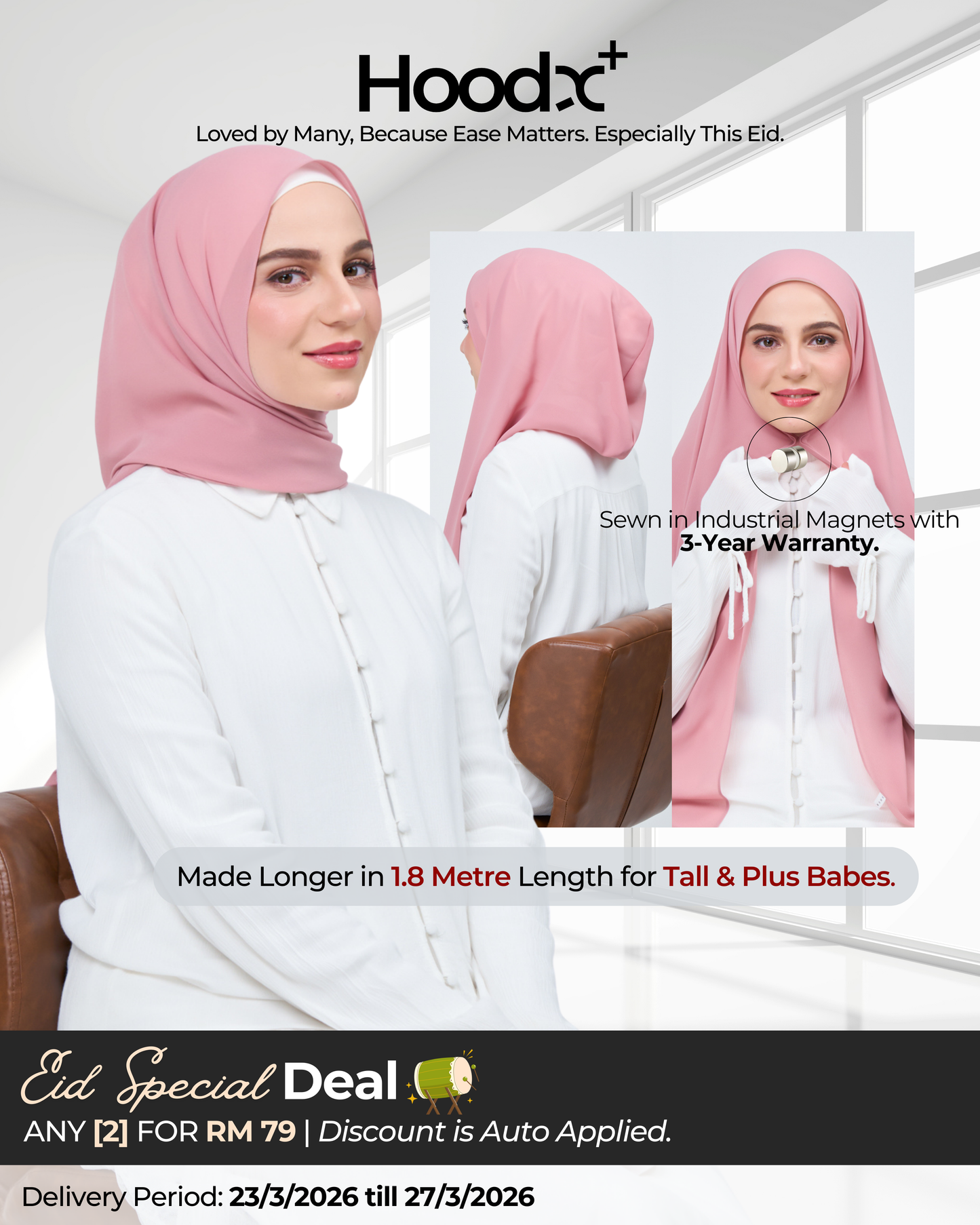 HoodX⁺Plus in Dusty Pink