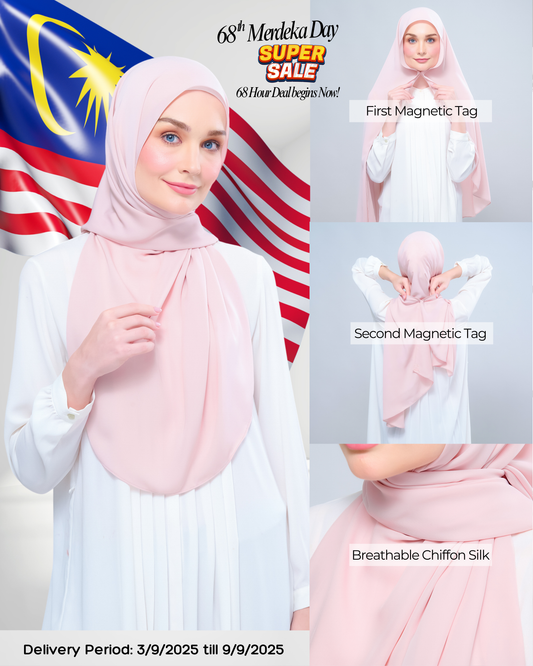Instant Tag n' Go Shawl l Chiffon Silk 1.0 in Dusty Rose