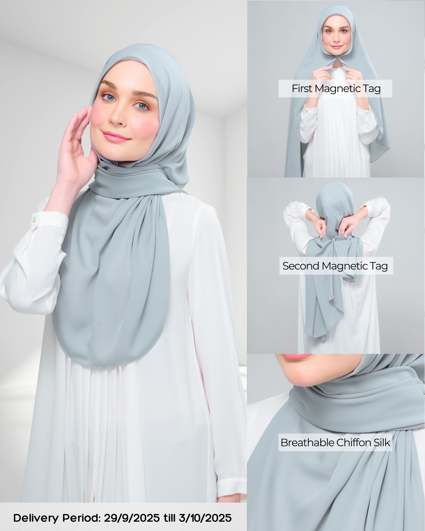 Instant Tag n' Go Shawl l Chiffon Silk 1.0 in Earl Grey