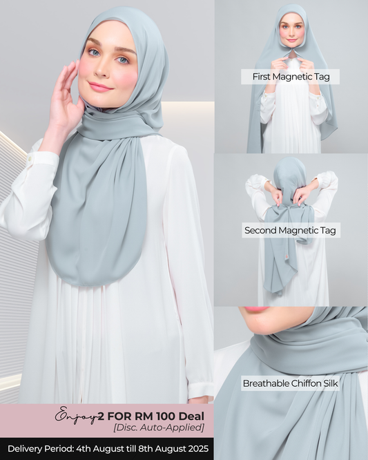 Instant Tag n' Go Shawl l Chiffon Silk 1.0 in Earl Grey