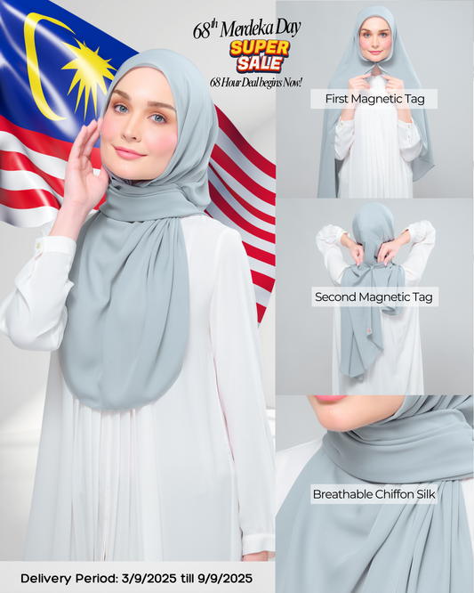 Instant Tag n' Go Shawl l Chiffon Silk 1.0 in Earl Grey