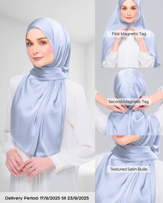 Instant Tag n' Go Shawl | Satin Bulle in Dreamy Sky