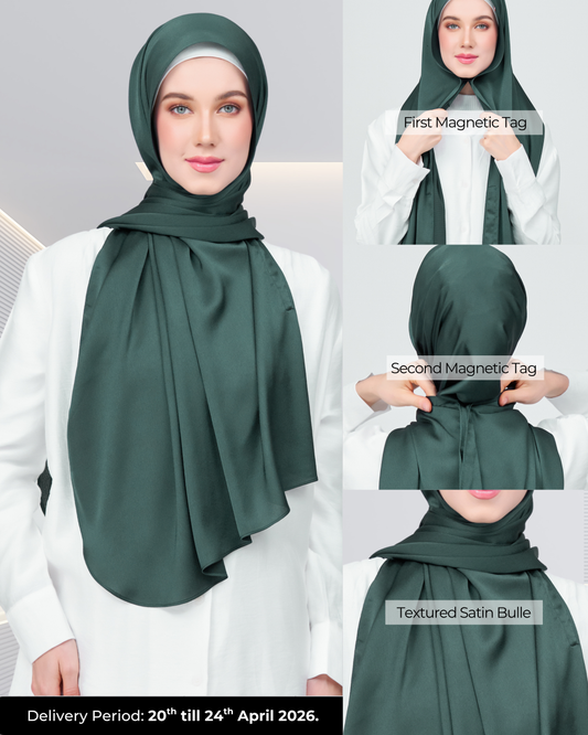 [As-Is] Instant Tag n' Go Shawl | Satin Bulle in Emerald Green