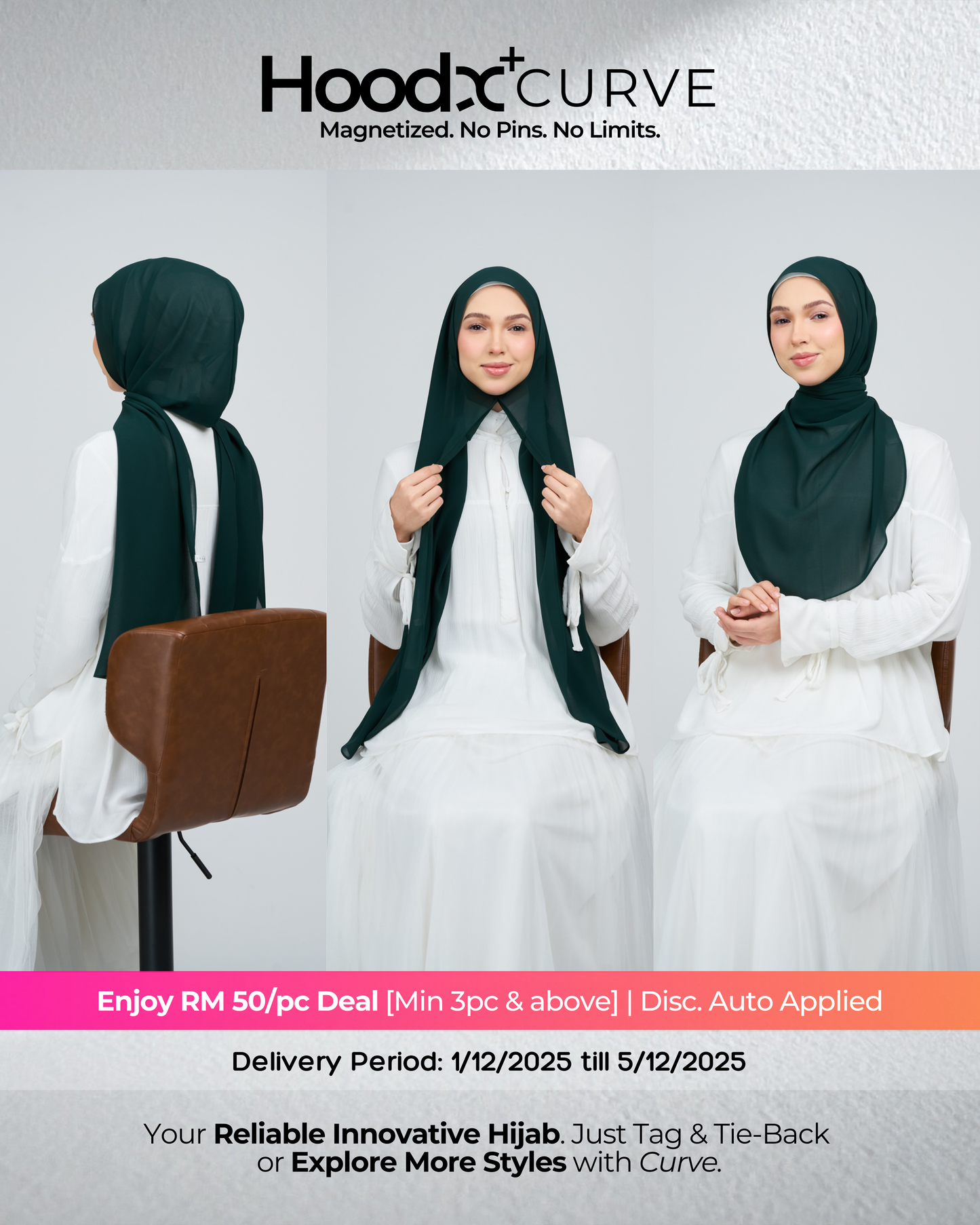 HoodX⁺Plus Curve in Deep Emerald