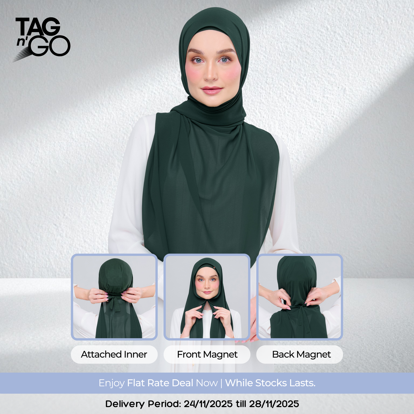 3IN1 Instant Faith Tag n' Go in Emerald Green