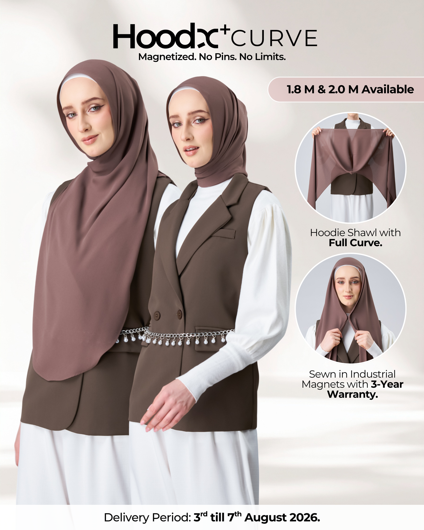 HoodX⁺Plus Curve in Espresso [Korean Chiffon]