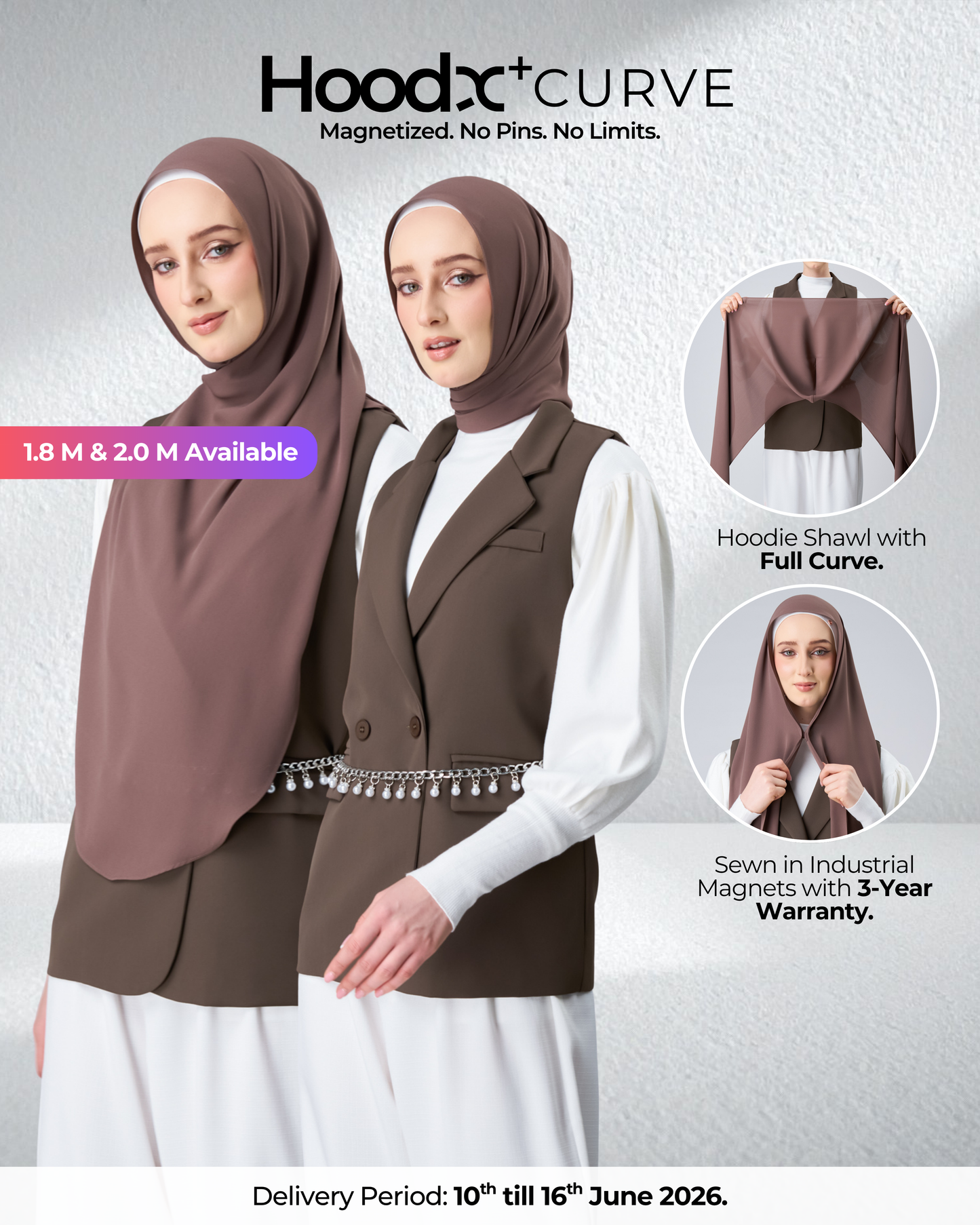 HoodX⁺Plus Curve in Espresso [Korean Chiffon]