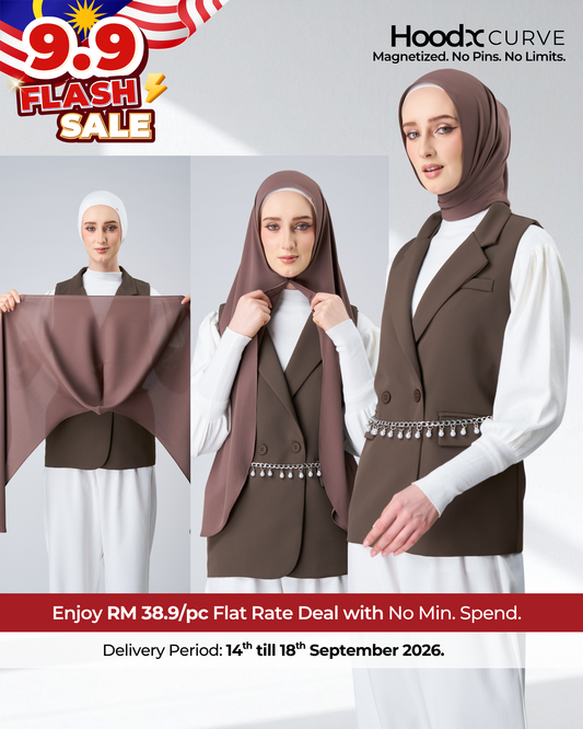 [9.9 Special] HoodX Curve in Espresso [Korean Chiffon]