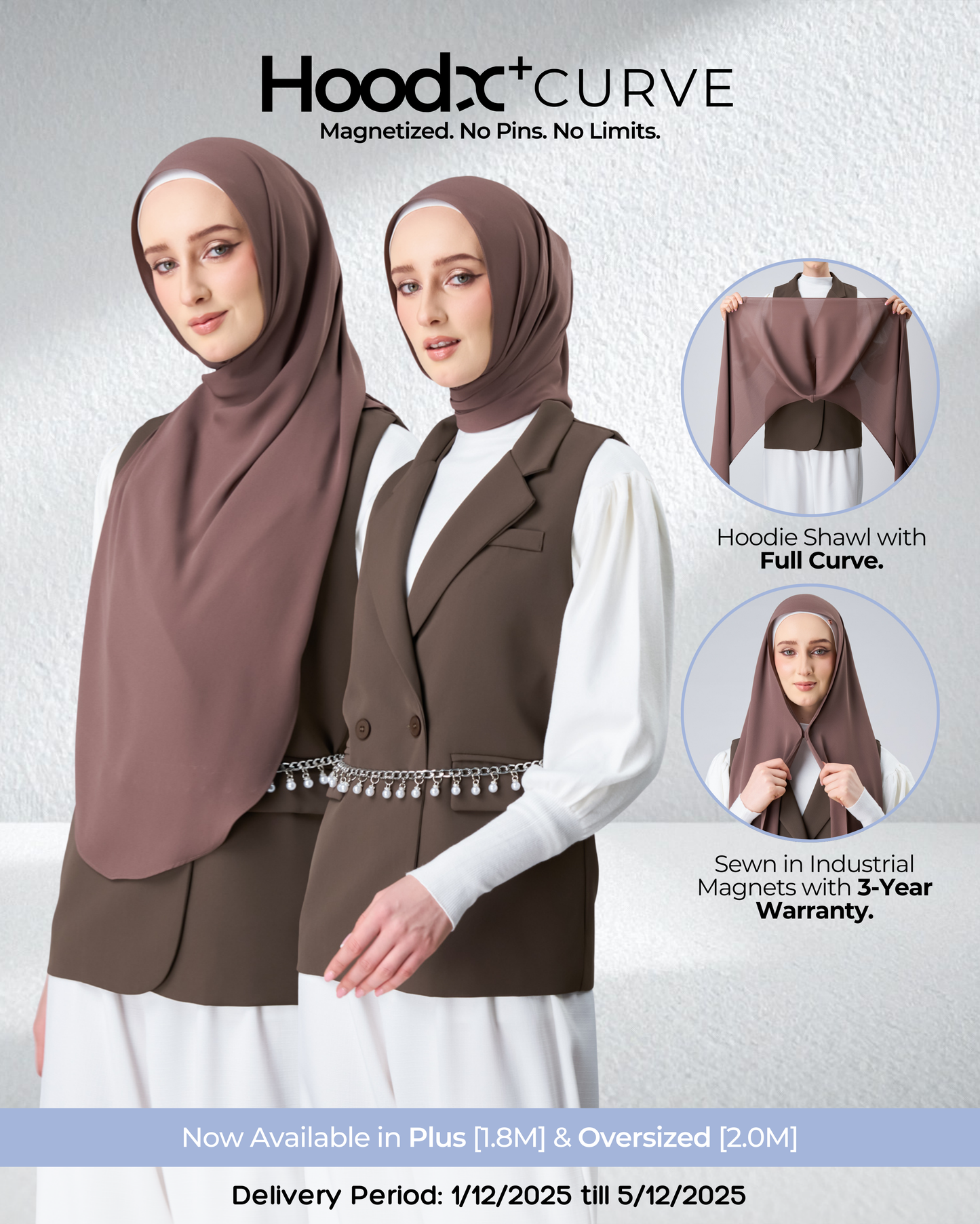 HoodX⁺Plus Curve in Espresso [Korean Chiffon]