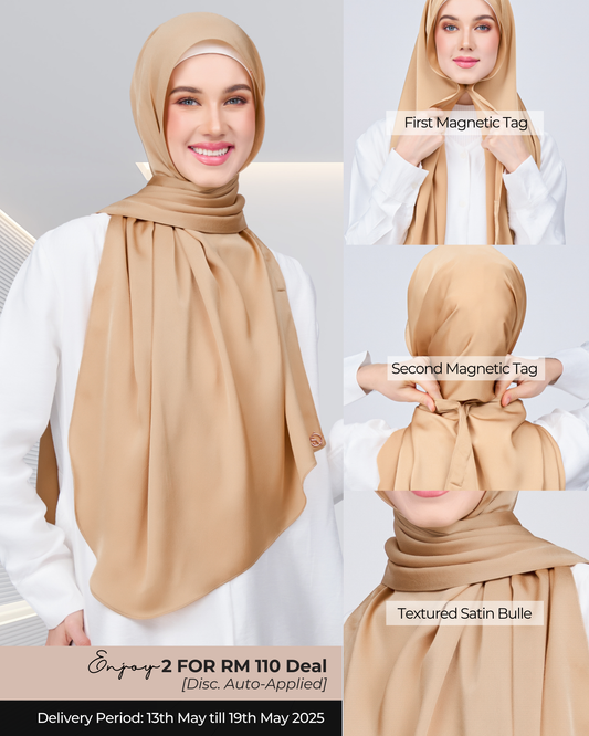 Instant Tag n' Go Shawl | Satin Bulle in Gold