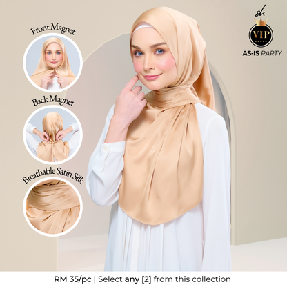 [As-Is] Instant Tag n' Go Shawl l Satin Silk in Gold