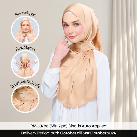 Instant Tag n' Go Shawl  | Satin Silk in Gold