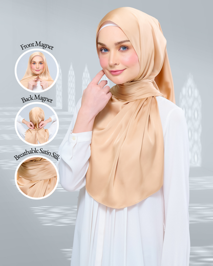 [As-Is] Instant Tag n' Go Shawl l Satin Silk in Gold