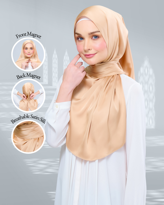 [As-Is] Instant Tag n' Go Shawl l Satin Silk in Gold