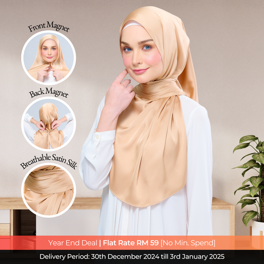 Instant Tag n' Go Shawl  | Satin Silk in Gold