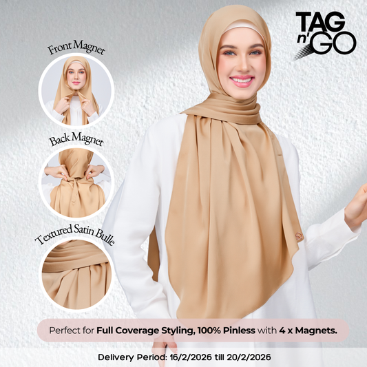 Instant Tag n' Go Shawl | Satin Bulle in Gold