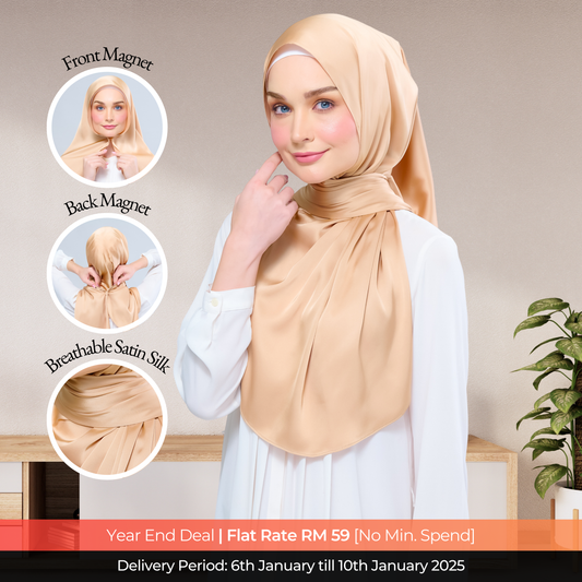 Instant Tag n' Go Shawl  | Satin Silk in Gold