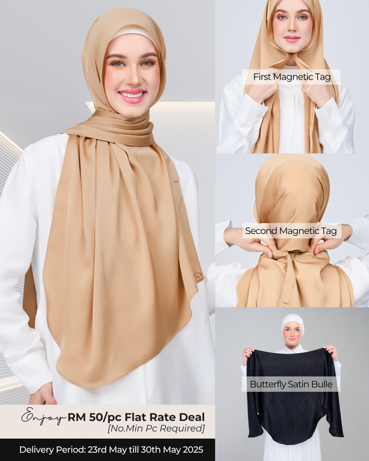 Instant Tag n' Go Shawl | Satin Bulle in Gold