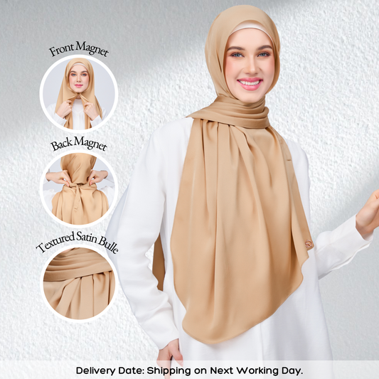 Instant Tag n' Go Shawl | Satin Bulle in Gold