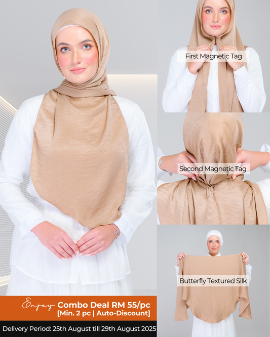 Instant Tag n' Go Butterfly | Textured Silk in Caramel Latte