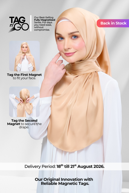 Instant Tag n' Go Shawl | Satin Silk in Gold
