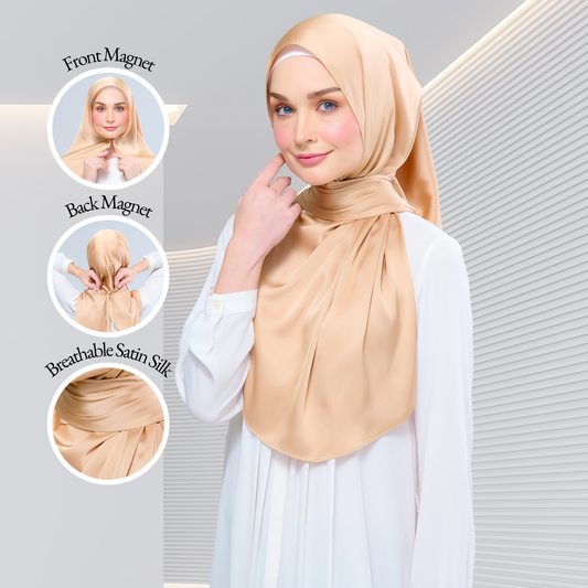 Instant Tag n' Go Shawl  | Satin Silk in Gold