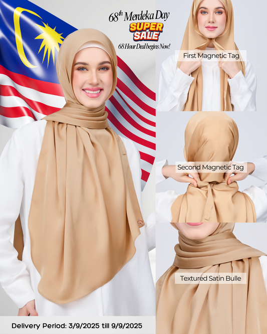 Instant Tag n' Go Shawl | Satin Bulle in Gold