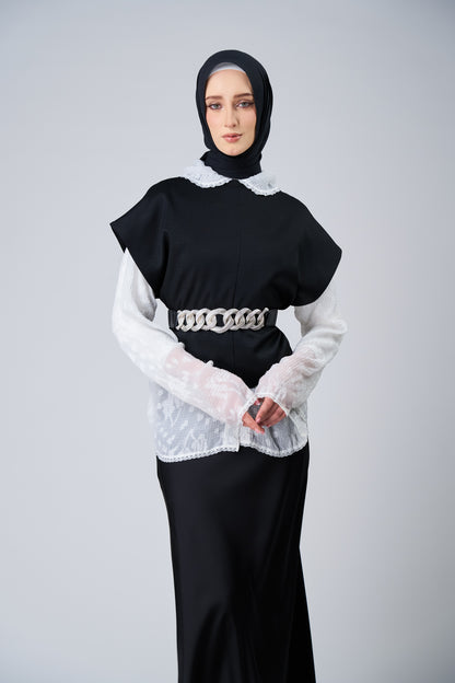 HoodX⁺Plus Curve in Black [Korean Chiffon]