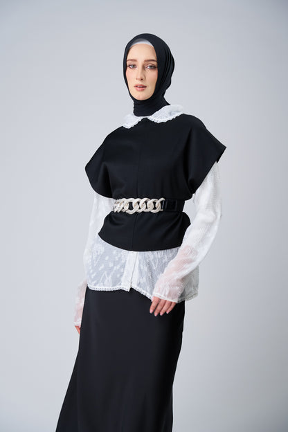 HoodX⁺Plus Curve in Black [Korean Chiffon]