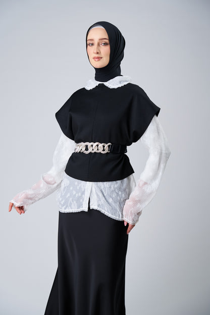 HoodX⁺Plus Curve in Black [Korean Chiffon]